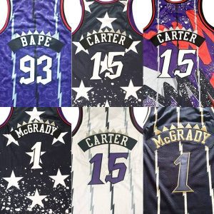 Basketball Jerseys Retro American Team 15 Carter 1 McGrady Best Stitches Basketball Vests Wholesale Cheap Shirts