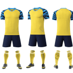 Custom Soccer Sets Football Shirt Football Uniforms Quick Dry Soccer Jersey Blue Yellow Set Sublimated Football Shirt5
