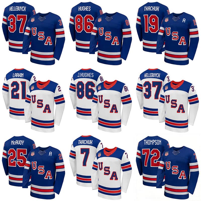Custom ice hockey uniforms with full sublimation printing. MOQ 1 piece, free design, fast sampling. Certified sportswear factory in Quanzhou, China.