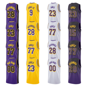 New Los Angeles Basketball Jerseys Sewn Logo Embroidered Jersey Customized Jerseys with Logo