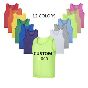 Wholesale Comfortable Polyester Mesh Basketball Training Bibs Custom Numbered Football Jersey Logo Printing Soccer Vest Style