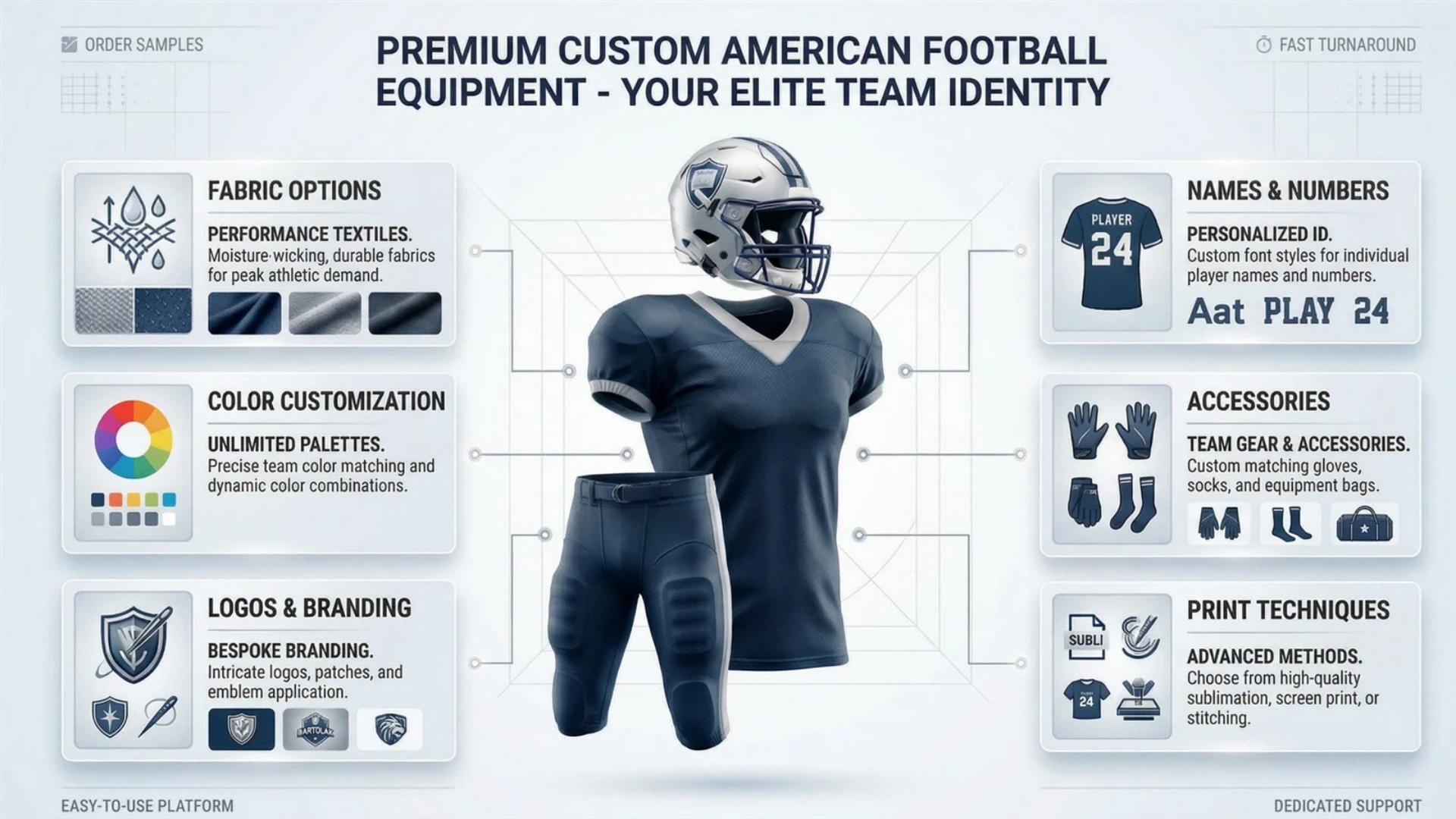 PREMIUM CUSTOM AMERICAN FOOTBALL EQUIPMENT - YOUR ELITE TEAM IDENTITY