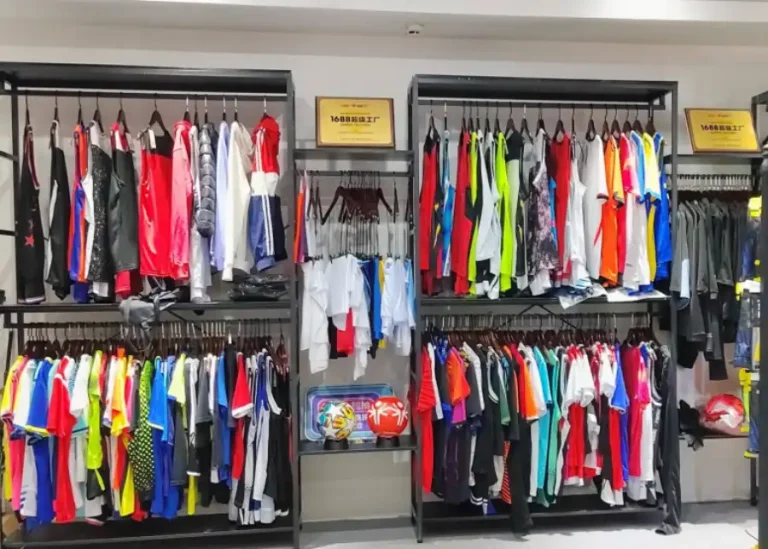 JC Jerseys Showroom – Full Range of Custom Sportswear Samples and Fabric Swatches Display