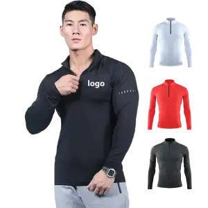 1/4 Zip Reflective Long Sleeve Running Top - Quick Dry Training Gear