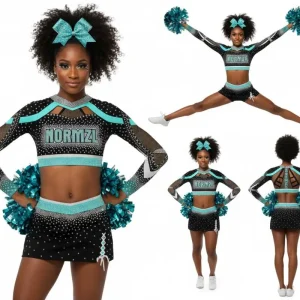 Custom All-Star Cheer Uniform – Rhinestone Competition Set