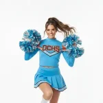 Custom American Cheer Uniform - Orange Long Sleeve Youth Set