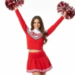 Custom American Cheer Uniform - Orange Long Sleeve Youth Set