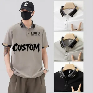 Custom 100% Polyester Polo Shirt – Double Color Collar Team Uniform