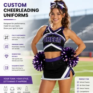 Custom Colorful Cheerleading Uniforms for School & Adult Teams