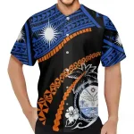 Custom Polynesian Tribal Baseball Jersey with Marshall Islands Print