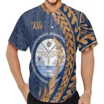 Custom Polynesian Tribal Baseball Jersey with Marshall Islands Print