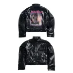 Custom Streetwear Racing Leather Jacket & Stacked Flare Pants Set