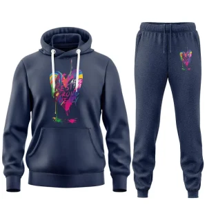 Custom Cotton Hoodie & Sweatpants Set – Puff Print Jogging Suit