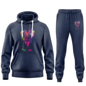 Custom Cotton Hoodie & Sweatpants Set - Puff Print Jogging Suit