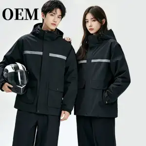Waterproof Motorcycle Rain Suit - Reflective Jacket & Pants Set