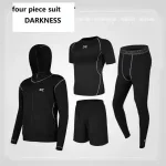 Men's Quick Dry Gym Suit - Long Sleeve 3-Piece Set with Yoga Tights