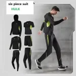 Men's Quick Dry Gym Suit - Long Sleeve 3-Piece Set with Yoga Tights
