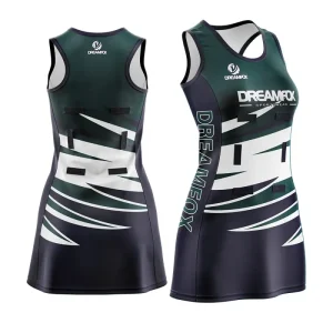 Custom Spandex Polyester Netball Dress for Women – Green Kit