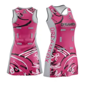Custom Spandex Polyester Netball Dress for Women - Pink Kit