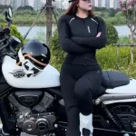 WOSAWE Women's Motorcycle Base Layer Set - Breathable Jacket & Pants