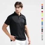 Wholesale Men's Breathable Short Sleeve Polo Shirt - 13 Colors