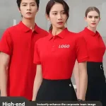 Custom Polyester Cotton Polo Shirt - Plain Blank with Embroidery