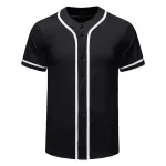 Youth Button Front Baseball Jersey - Contrast Trim Team Shirt
