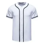 Youth Button Front Baseball Jersey - Contrast Trim Team Shirt
