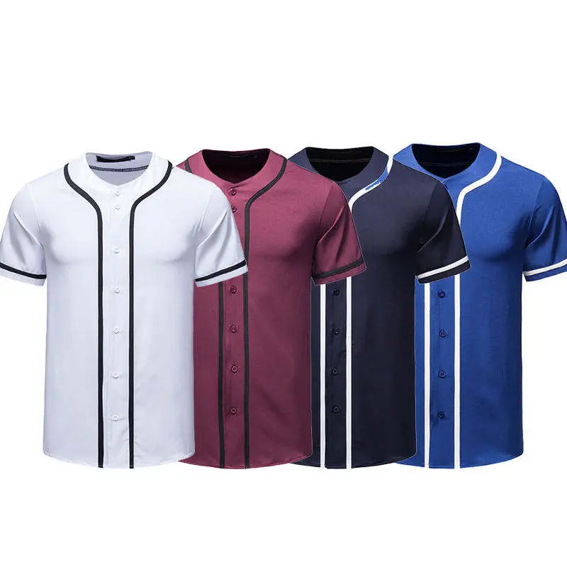 Youth Blue and Orange Baseball & Softball Wear Shirts Jersey Button
